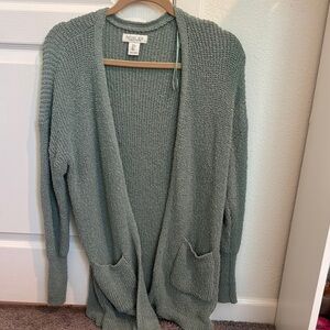 Women's Green Cardigan Sweater